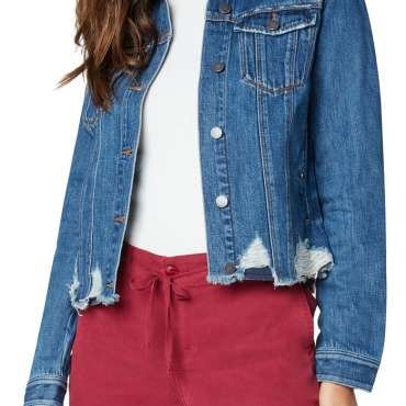 Liverpool Classic Denim Jacket with Shredded Hem (Winnette)