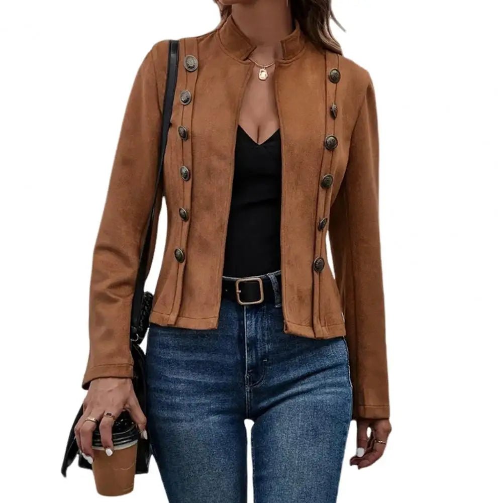 Women's Retro Deerskin Velvet Jacket - Image 7