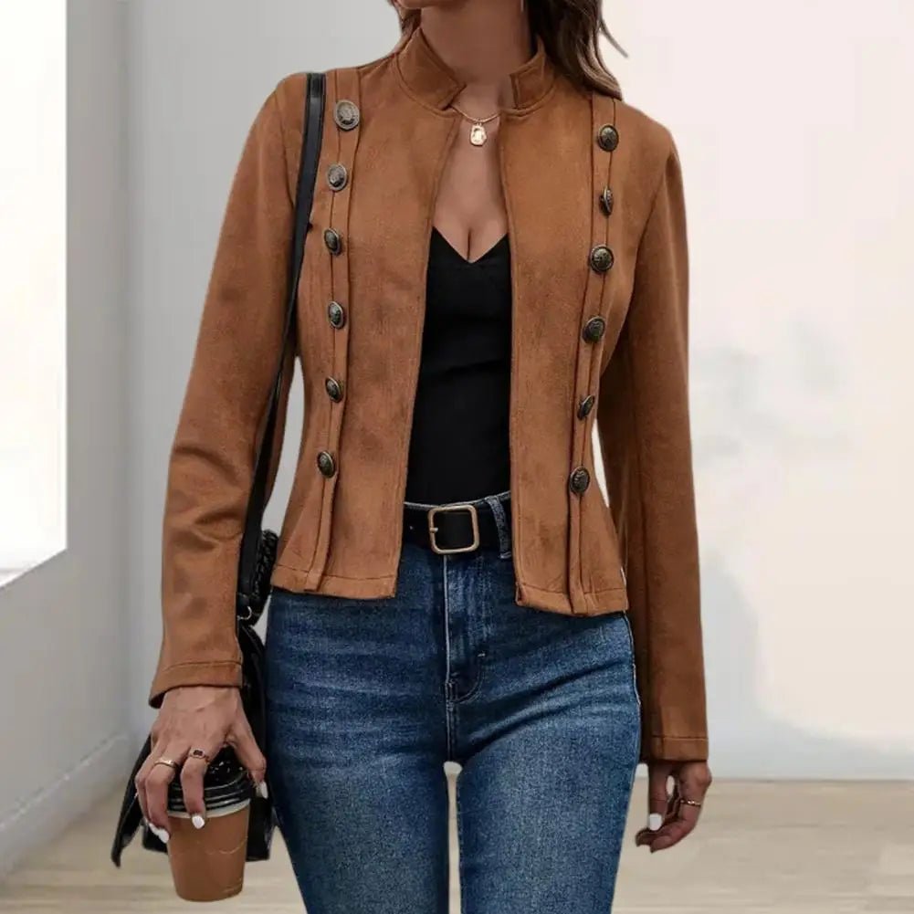 Women's Retro Deerskin Velvet Jacket - Image 4