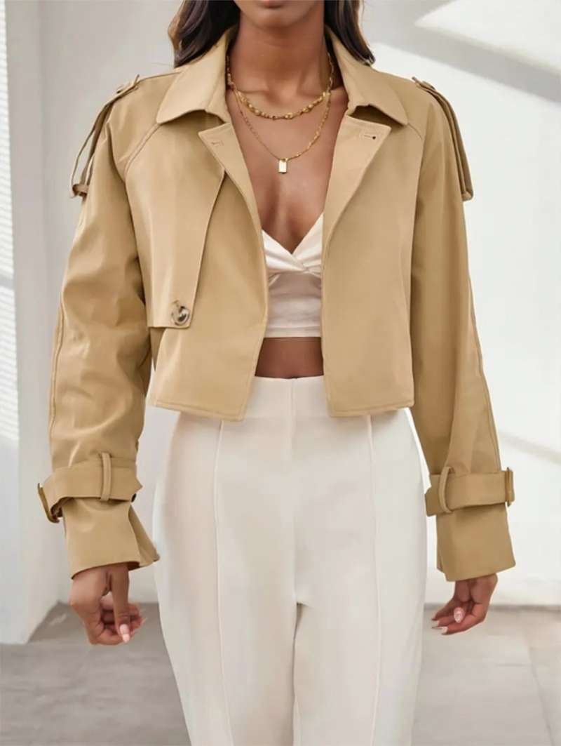 Long-Sleeve Non-Padded Short Jacket - Image 8