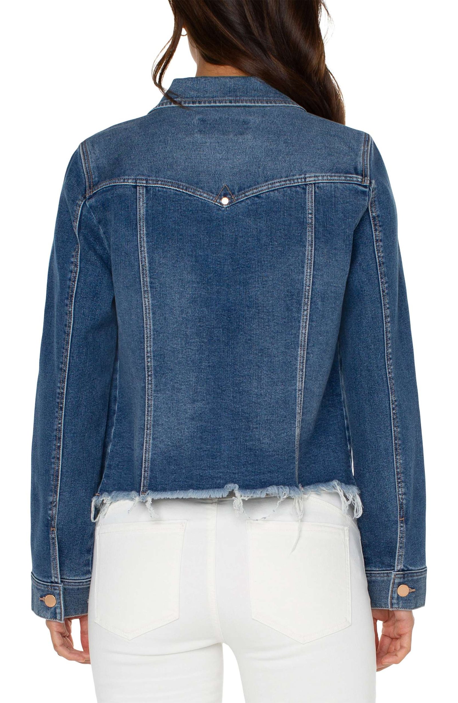 Liverpool Trucker Jacket with a Fray Hem (Mclean) - Image 3