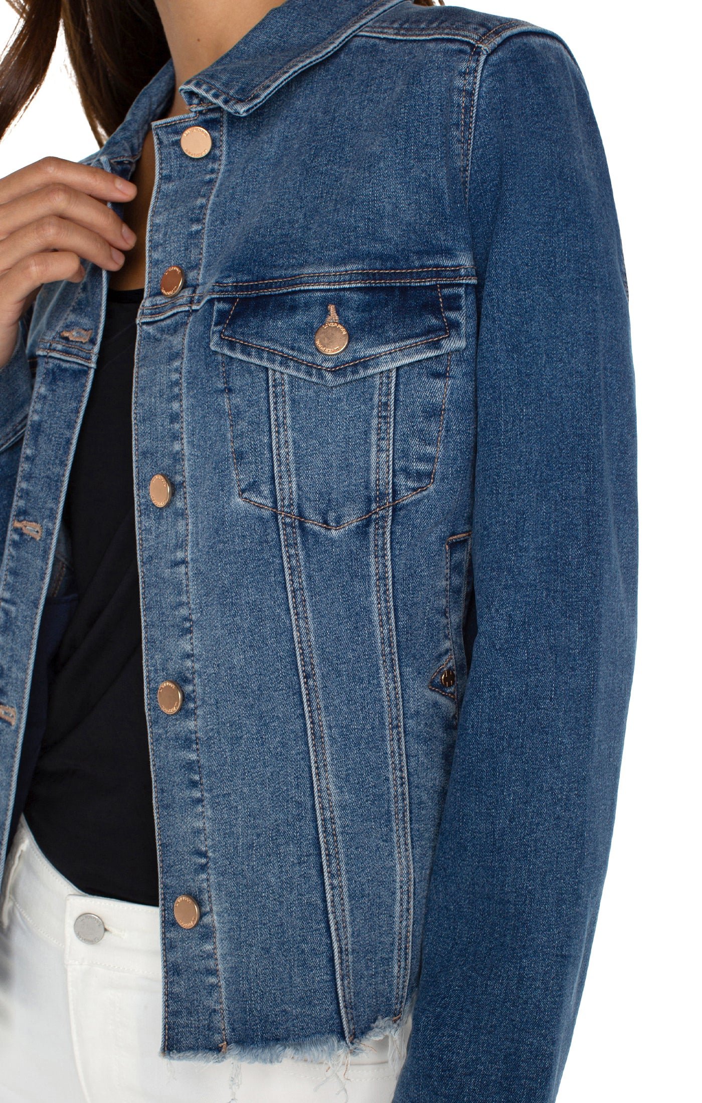 Liverpool Trucker Jacket with a Fray Hem (Mclean) - Image 2