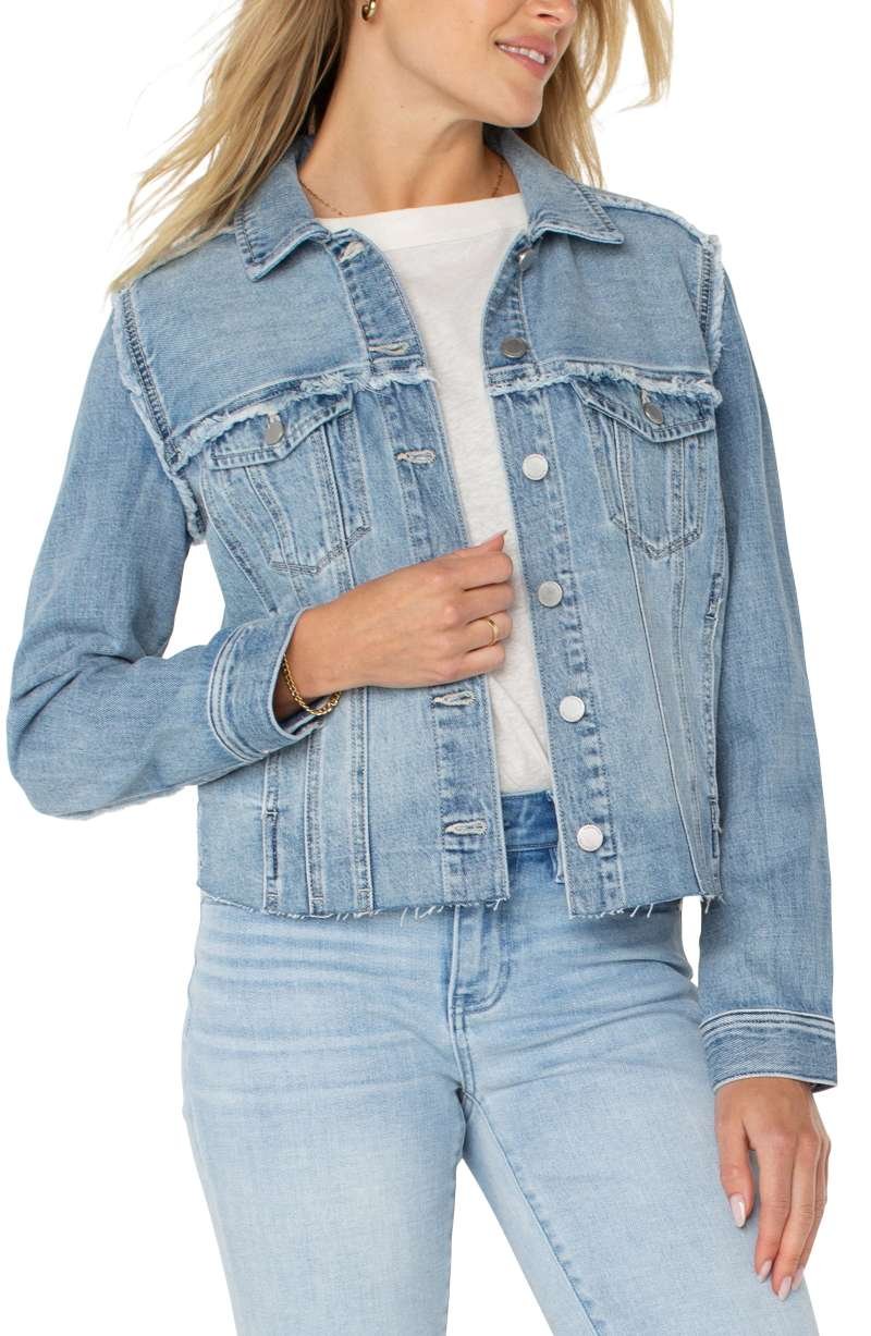 Liverpool Multi Fray Trucker Jacket (Newport Bay) - Image 2