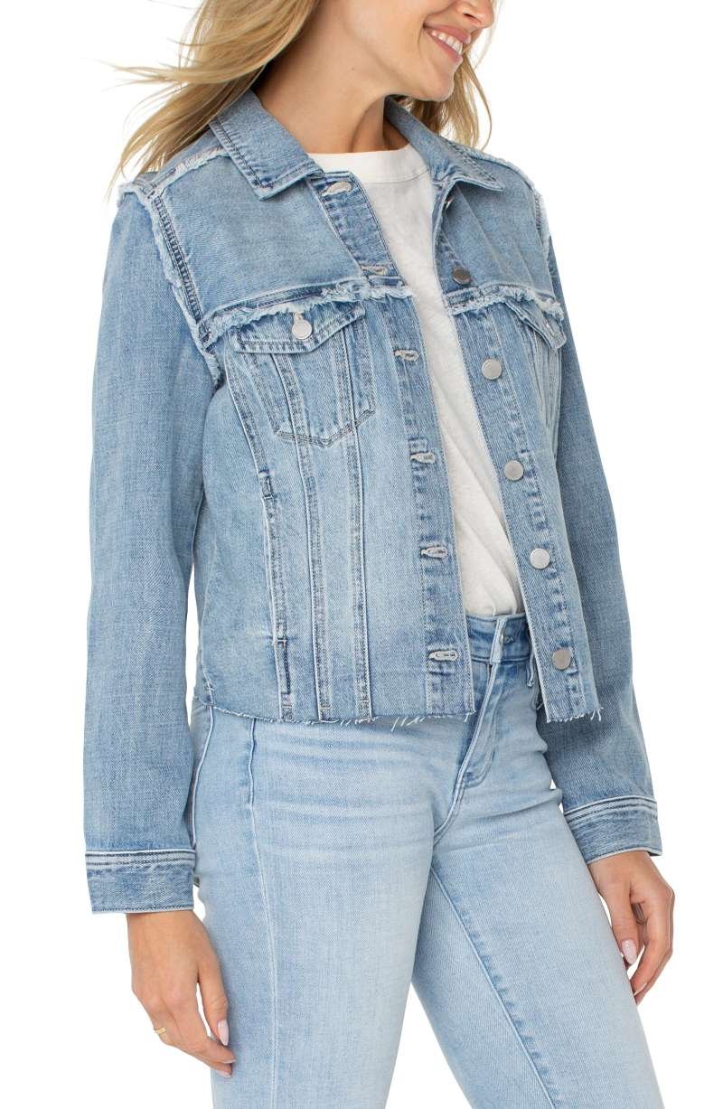 Liverpool Multi Fray Trucker Jacket (Newport Bay) - Image 3