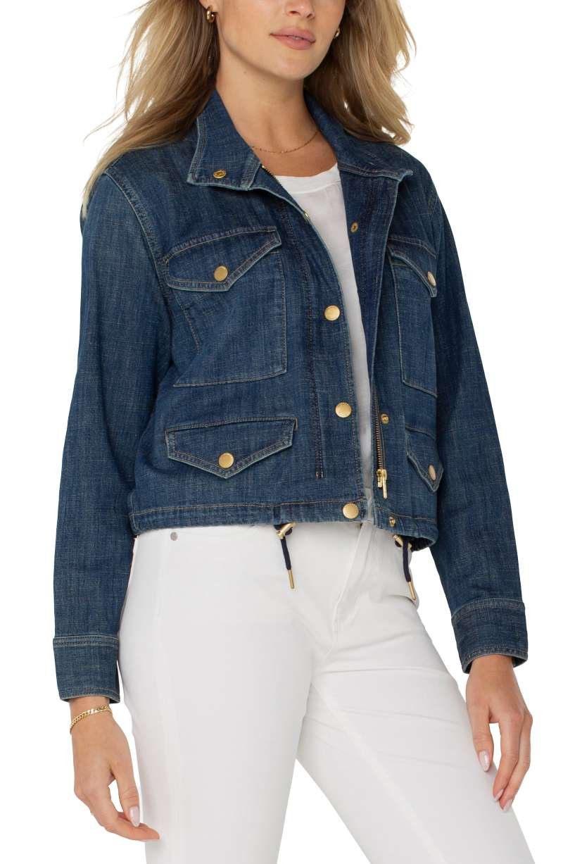 Liverpool Cropped Cargo Jacket (Laguna Beach) - Image 3