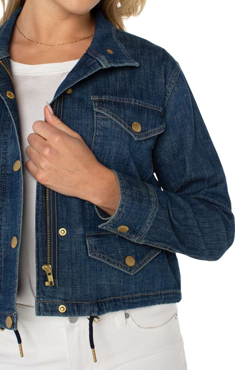 Liverpool Cropped Cargo Jacket (Laguna Beach) - Image 2