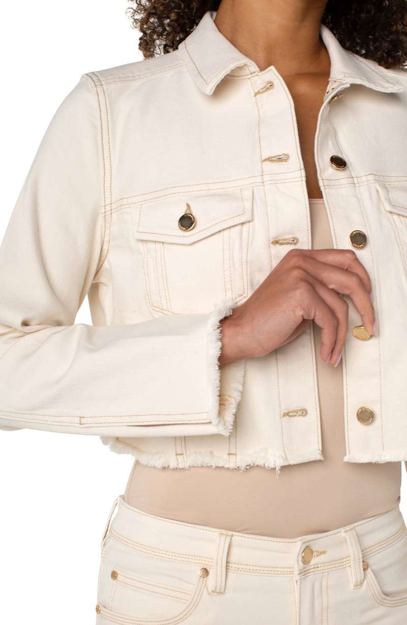 Liverpool Jacket w/ Fray Hem (Seaside Dunes) - Image 3