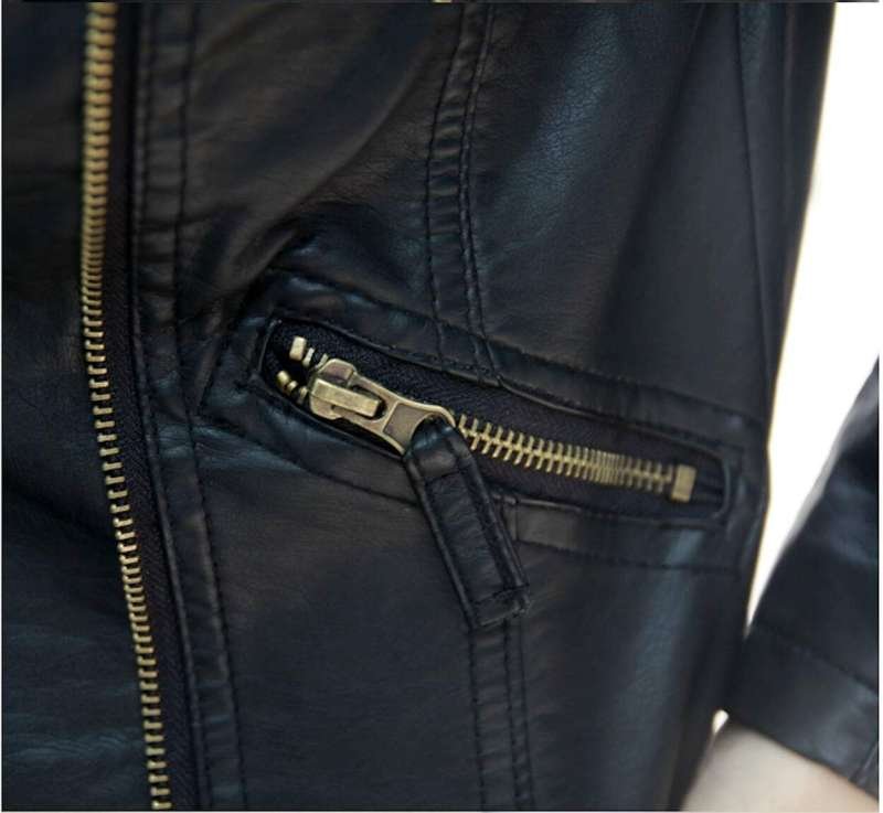 Cropped Vegan Leather Jacket - Image 5