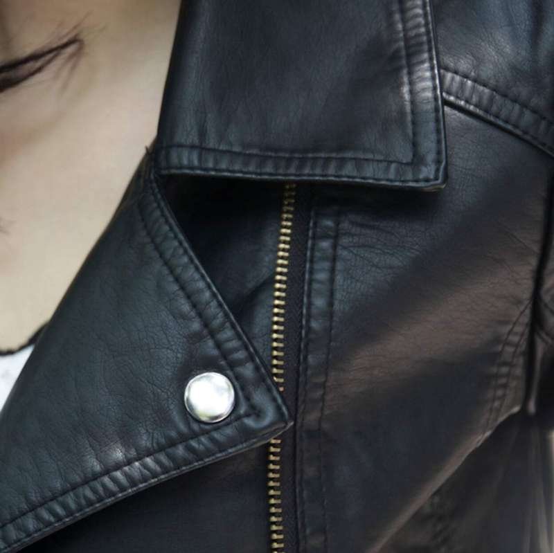 Cropped Vegan Leather Jacket - Image 4